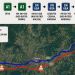 Map of a road project showing red A1 autostrada, blue DN 68A drum national, green nod rutier signs; detour from Holdea to Dobra with construction cones and route labels