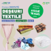 Poster advertising free textile waste drop-off in Timis region (6 July–18 Aug 2026) with fabrics, bedding, and textiles pictured.